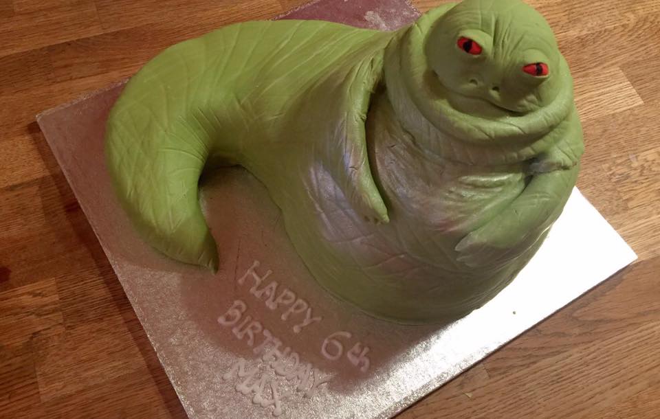 cake shaped into Blubber from Star Wars
