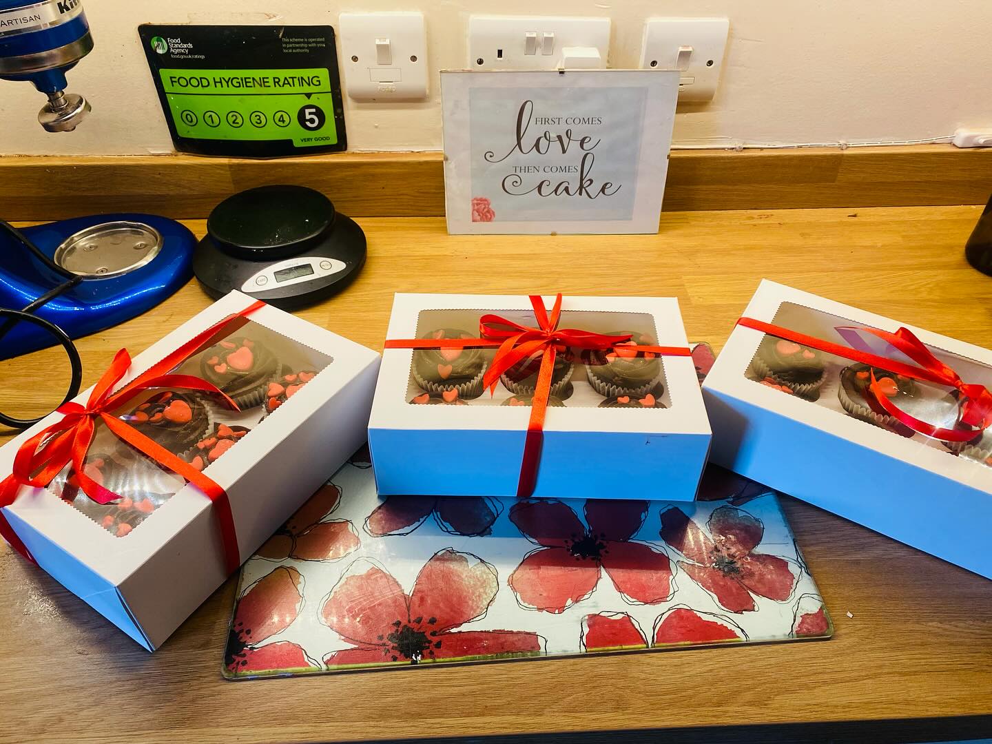 3 boxes of cupcakes