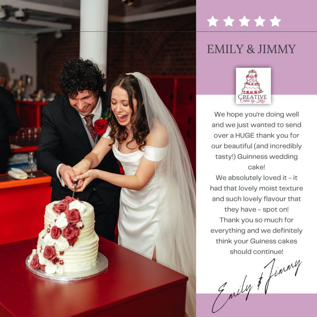 bride and groom cutting into a 2 tier wedding cake 