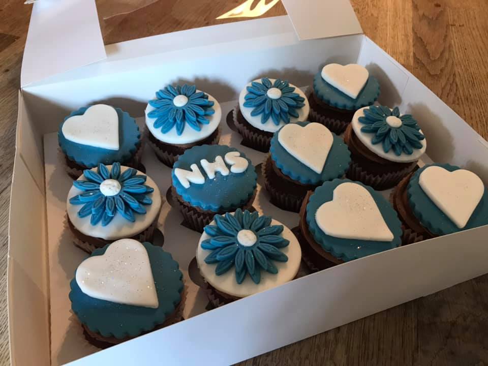 cupcakes with NHS decorations